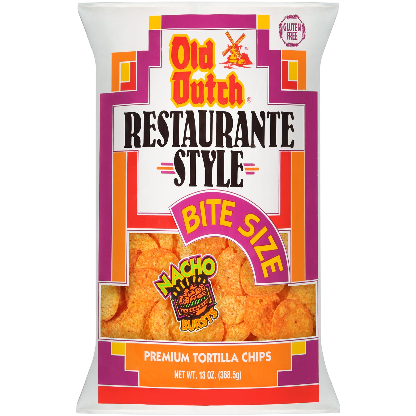 Old Dutch® Restaurante Style Bite Size Nacho Bursts Premium Tortilla Chips 13 oz. Bag