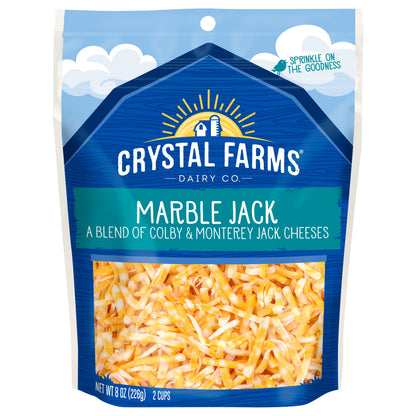 Crystal Farms Shredded Marble Jack Cheese, 8 oz