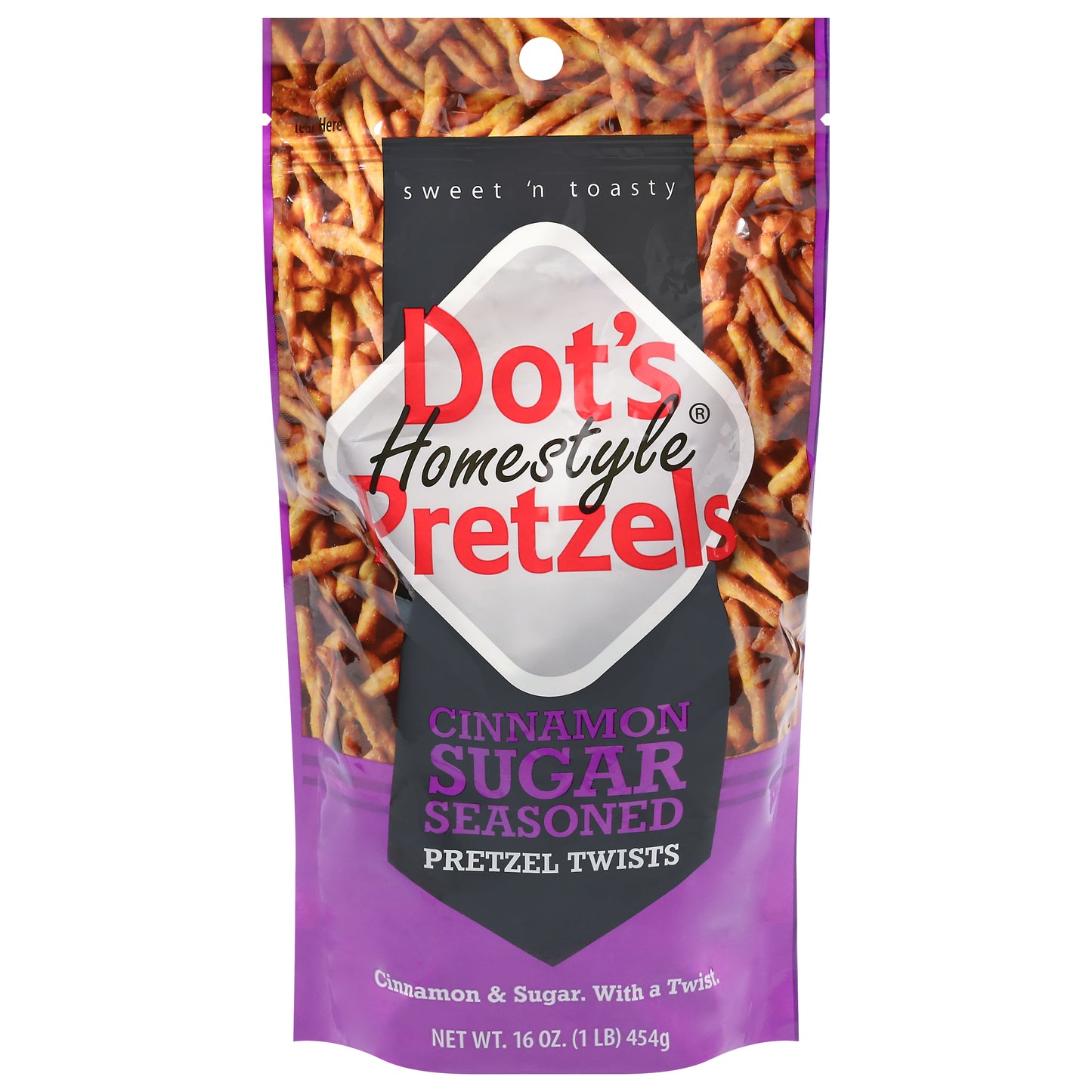 Dot's Homestyle Pretzels Cinnamon Sugar Seasoned Pretzel Twists 16 oz