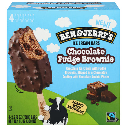 Ben & Jerry's Chocolate Fudge Brownie Ice Cream Bars 4 - 2.5 fl oz Bars