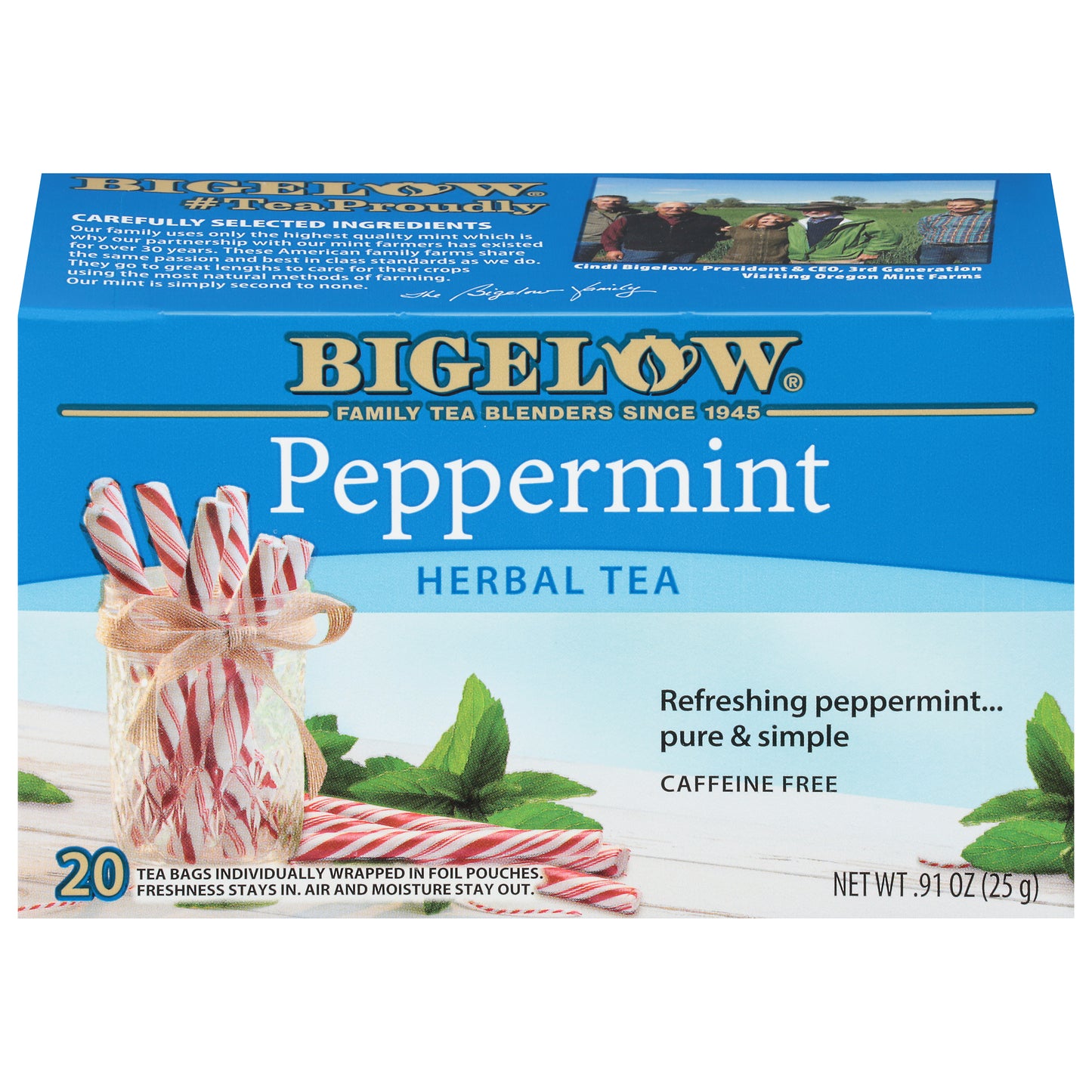 Bigelow Tea Bags Peppermint Herbal Tea 20 ea