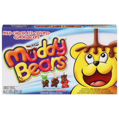 Muddy Bears Milk Chocolate Covered Apple/Pineapple/Strawberry Gummi Bears 3.1 oz