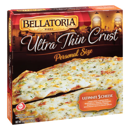 Bellatoria Personal Size Ultra Thin Crust Ultimate 5 Cheese Pizza 5.67 oz