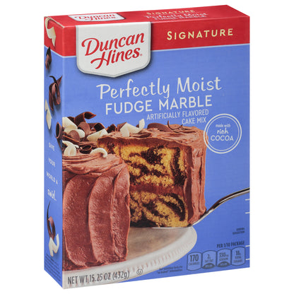 Duncan Hines Signature Perfectly Moist Fudge Marble Cake Mix 15.25 oz Box