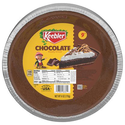 Keebler Ready Crust 9-Inch Chocolate Pie Crust, Premade Crust For Baking And No-Bake, 6 oz