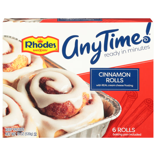 Rhodes AnyTime! Cinnamon Rolls with Cream Cheese Frosting 6 Ea