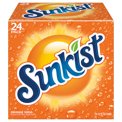 Sunkist Orange Soda, 12 fl oz cans, 24 pack