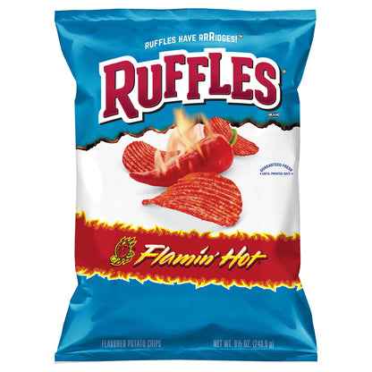 Ruffles Flavored Potato Chips Flamin' Hot 8.5 Oz