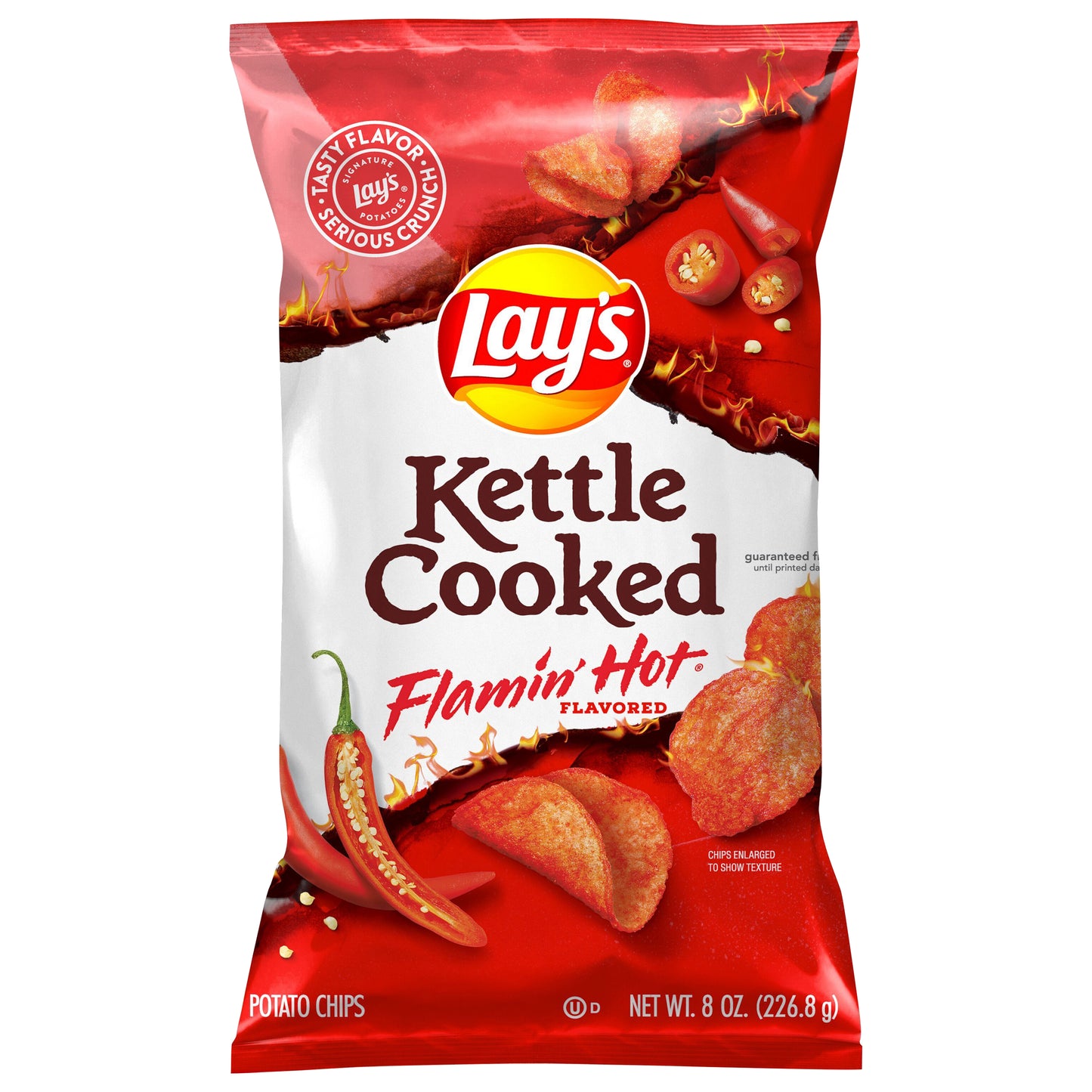 Lay's Kettle Cooked Potato Chips Flamin' Hot Flavored 8 Oz