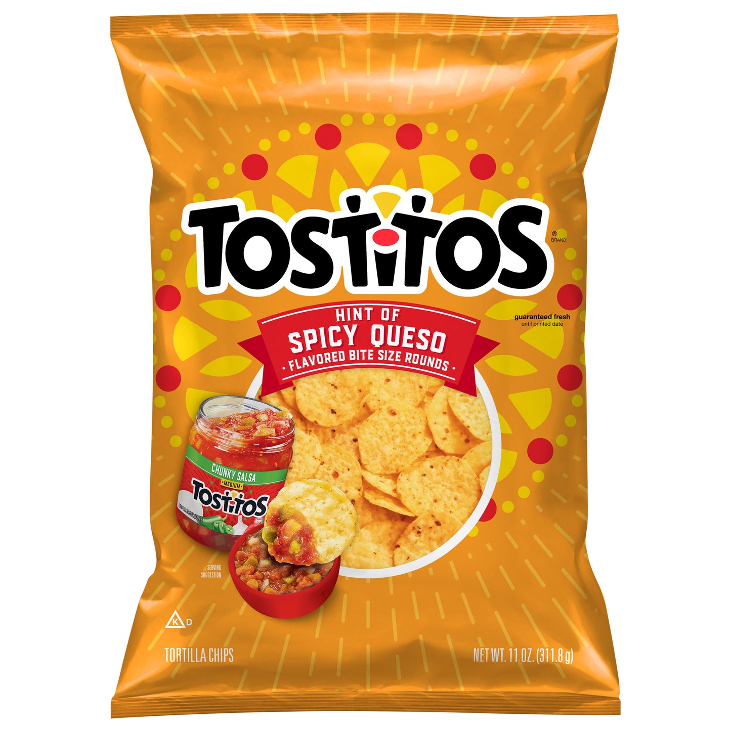 Tostitos Tortilla Chips Hint of Spicy Queso Flavored 11 Oz