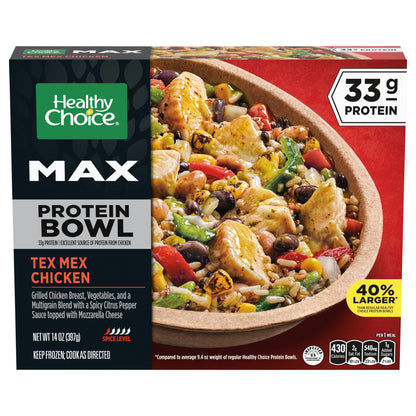 Healthy Choice MAX Protein Bowl Tex Mex Chicken, 33g Protein, High Protein Frozen Meal, 14 oz. Bowl