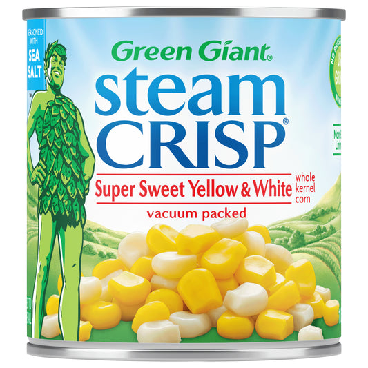 Green Giant Steam Crisp Vacuum Packed Yellow & White Super Sweet Whole Kernel Corn 11 oz