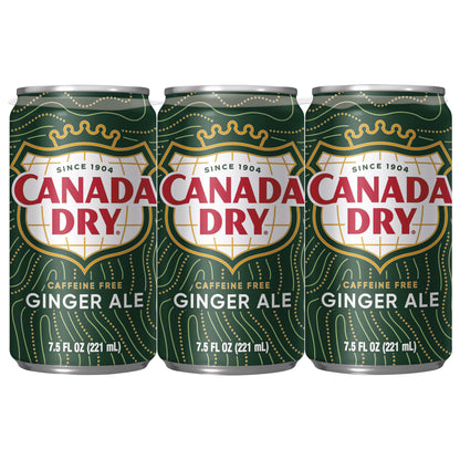 Canada Dry Ginger Ale Soda, 7.5 fl oz cans, 6 pack
