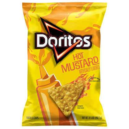 Doritos Tortilla Chips Hot Mustard Flavored 9 1/4 Oz