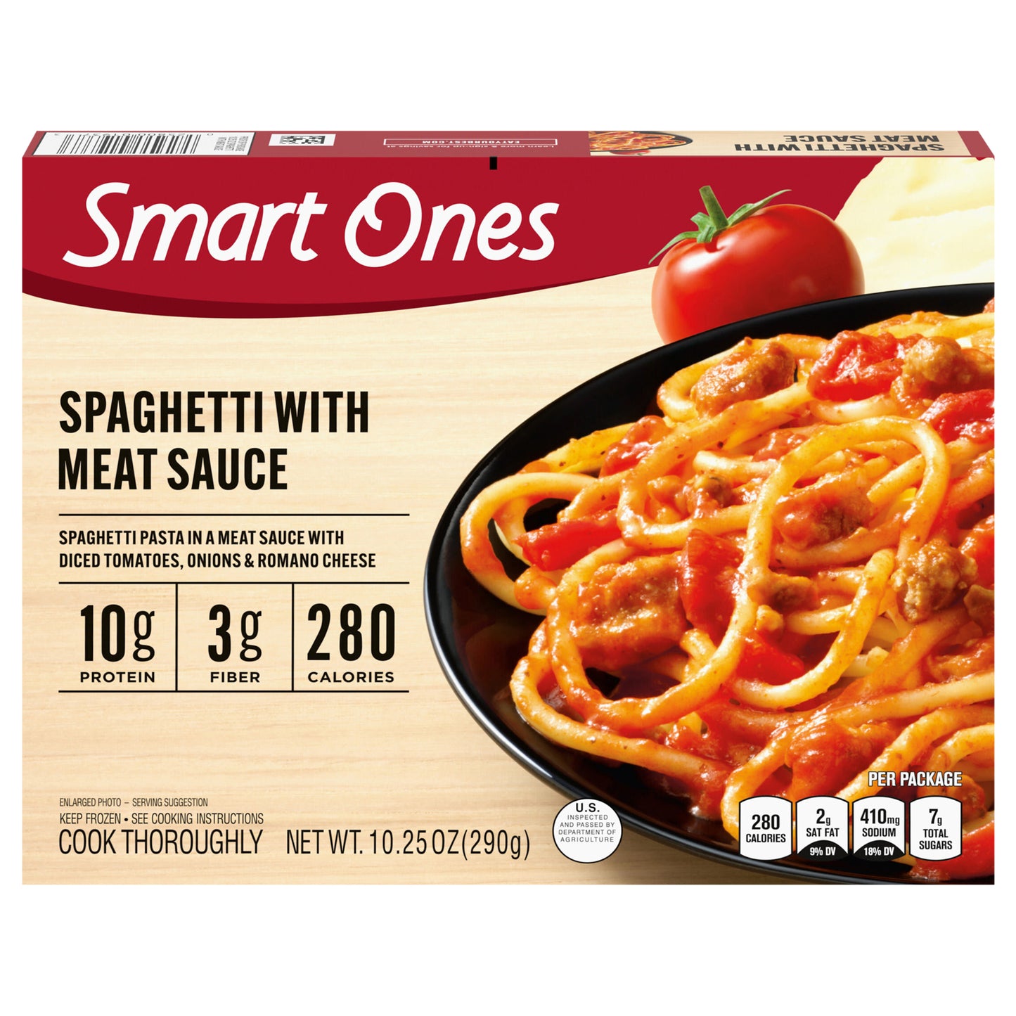 Smart Ones Spaghetti with Meat Sauce Frozen Meal, 10.25 oz Box