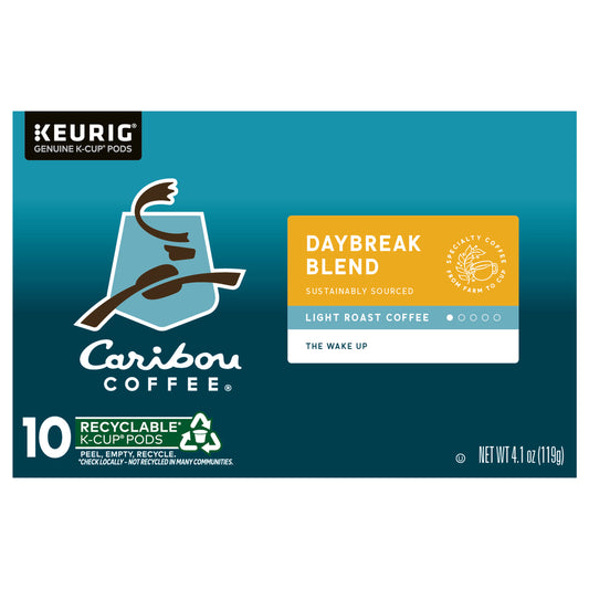 Caribou Coffee Daybreak Blend Keurig Single-Serve K-Cup Pod, Light Roast Coffee, 10 Count
