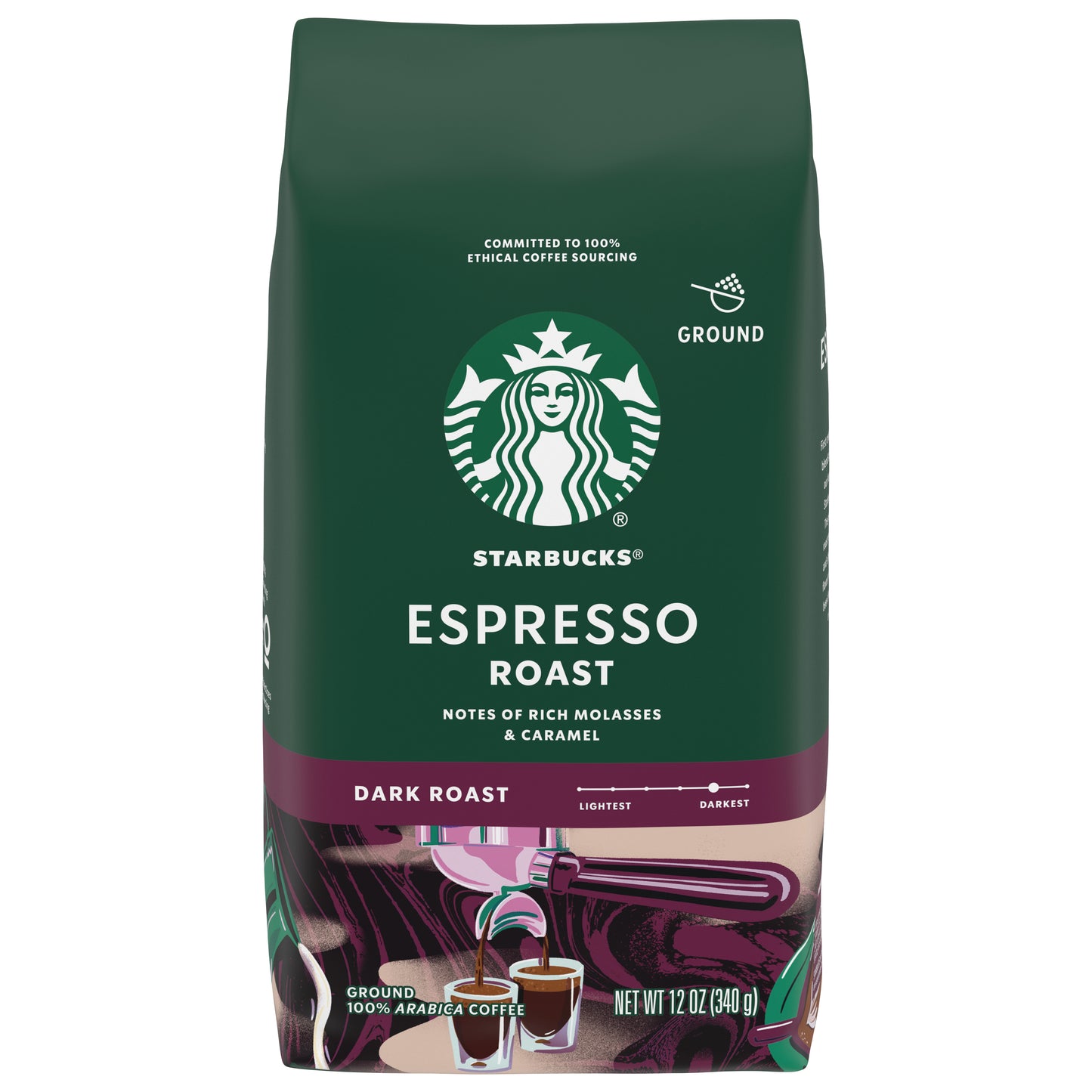Starbucks Dark Roast Ground Espresso Roast Coffee 12 oz