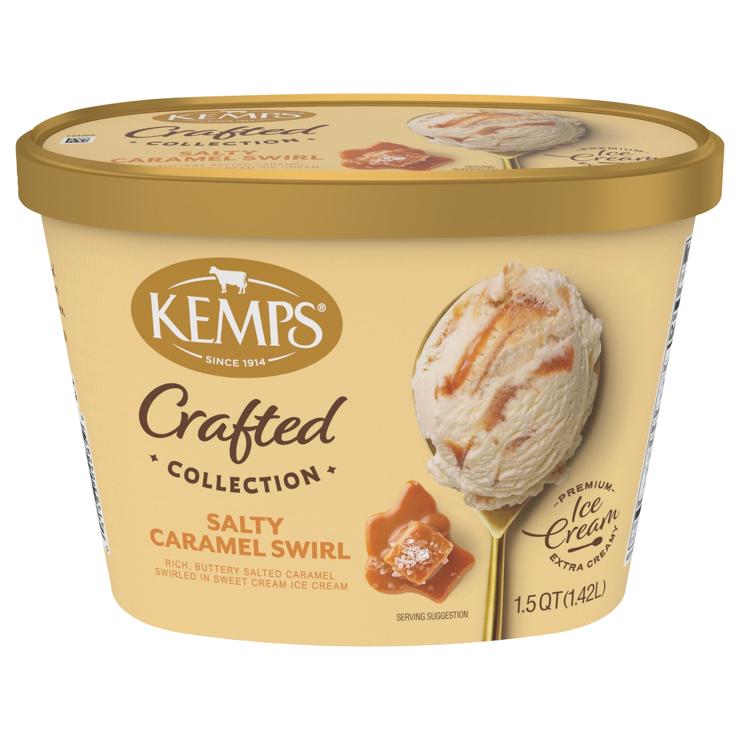 Kemps Crafted Collection Salty Caramel Swirl Ice Cream 1.5 Quart