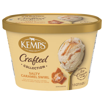 Kemps Crafted Collection Salty Caramel Swirl Ice Cream 1.5 Quart