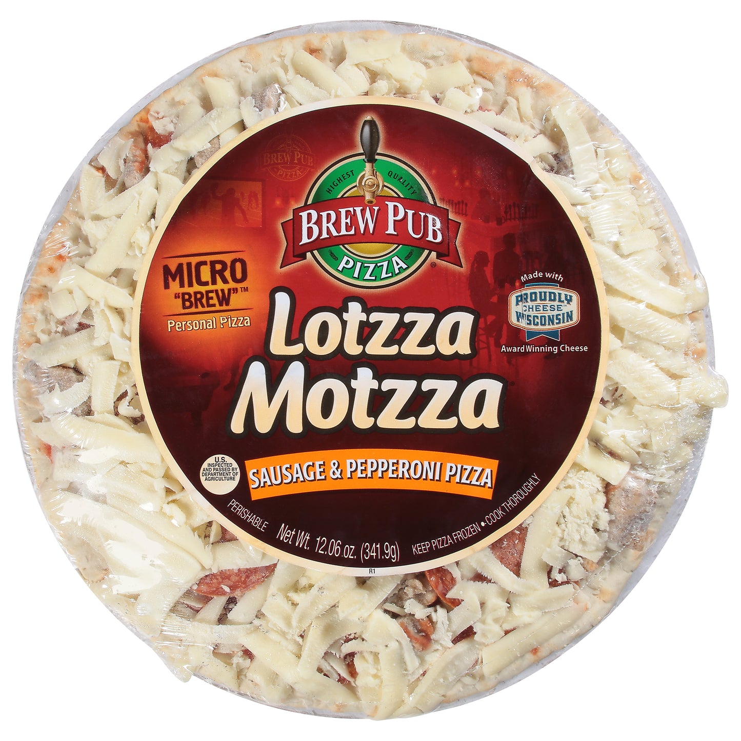 Brew Pub Lotzza Motzza Sausage & Pepperoni Pizza 12.06 oz