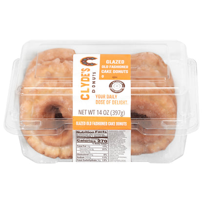 Clyde's Glazed Old Fashioned Cake Donuts 14 oz