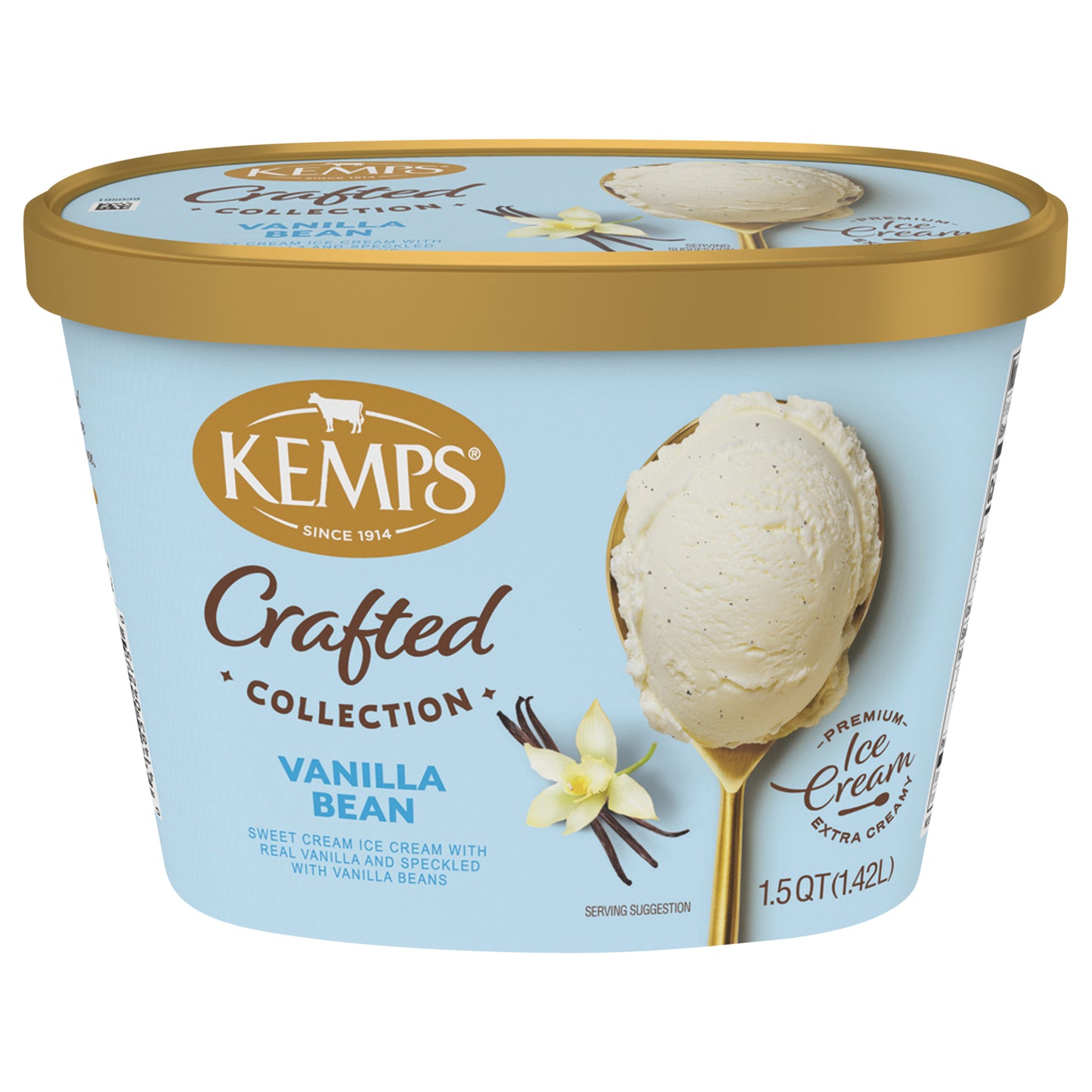 Kemps Crafted Collection Vanilla Bean Ice Cream 1.5 Quart