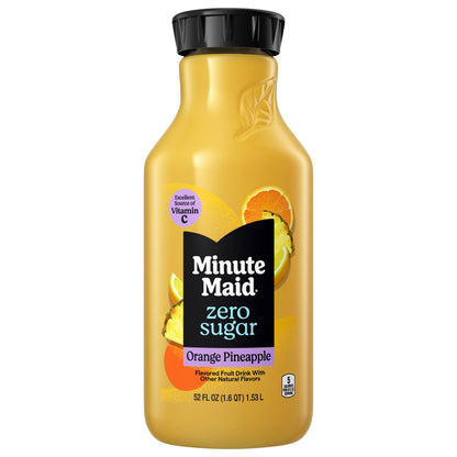 Minute Maid Zero Sugar Orange Pineapple Juice Drink Bottle, 52 fl oz