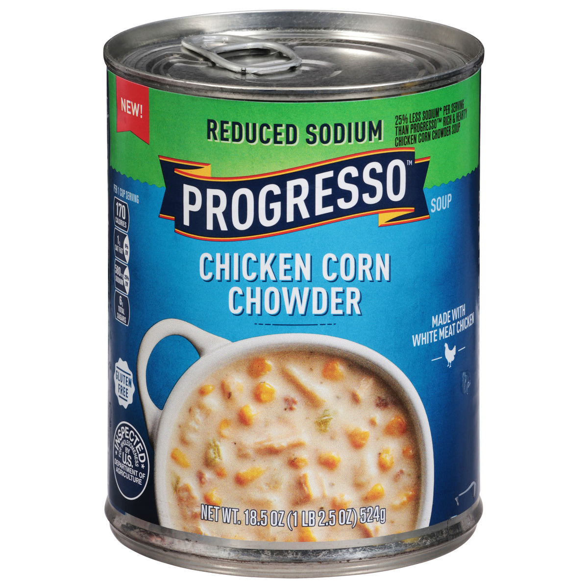 Progresso Reduced Sodium Chicken Corn Chowder Soup 18.5 oz