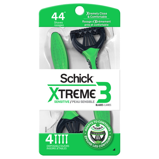 Schick Xtreme3 Sensitive Disposable Razor, 4ct