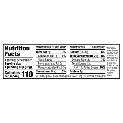 Snack Pack Chocolate Fudge Flavored Pudding, 4 Count Pudding Cups (12 Pack)