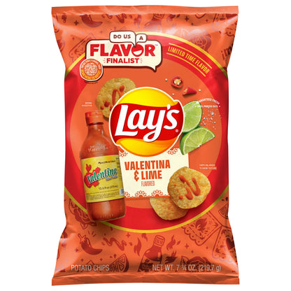 Lay's Potato Chips Valentina & Lime Flavored 7 3/4 Oz