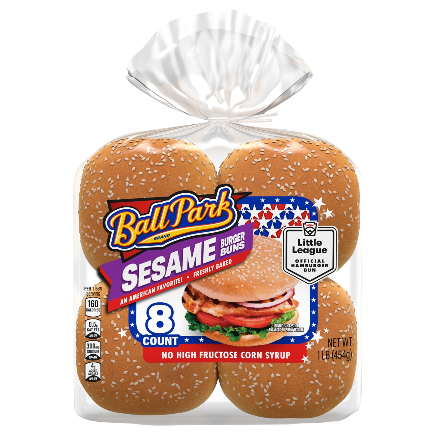 Ball Park Sesame Seed Burger Buns, 8 count, 16 oz