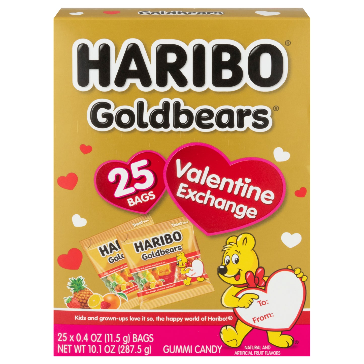 Haribo Goldbears Valentine Exchange Gummi Candy 25 - 0.4 oz Bags