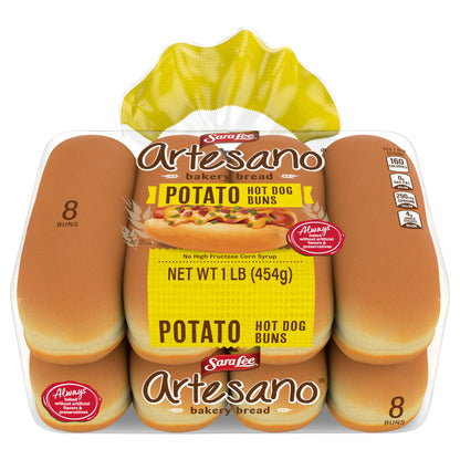 Sara Lee Artesano Potato Hot Dog Buns, 8 count, 16 oz
