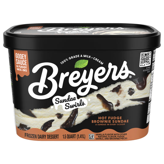 Breyers Sundae Swirls Hot Fudge Brownie Sundae 48 oz