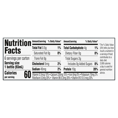 Oikos Pro Mixed Berry Dairy Drink, 10g of Protein, 0g Added Sugar, Convenient High Protein Snack, 6ct, 3.1 Fl Oz Bottle