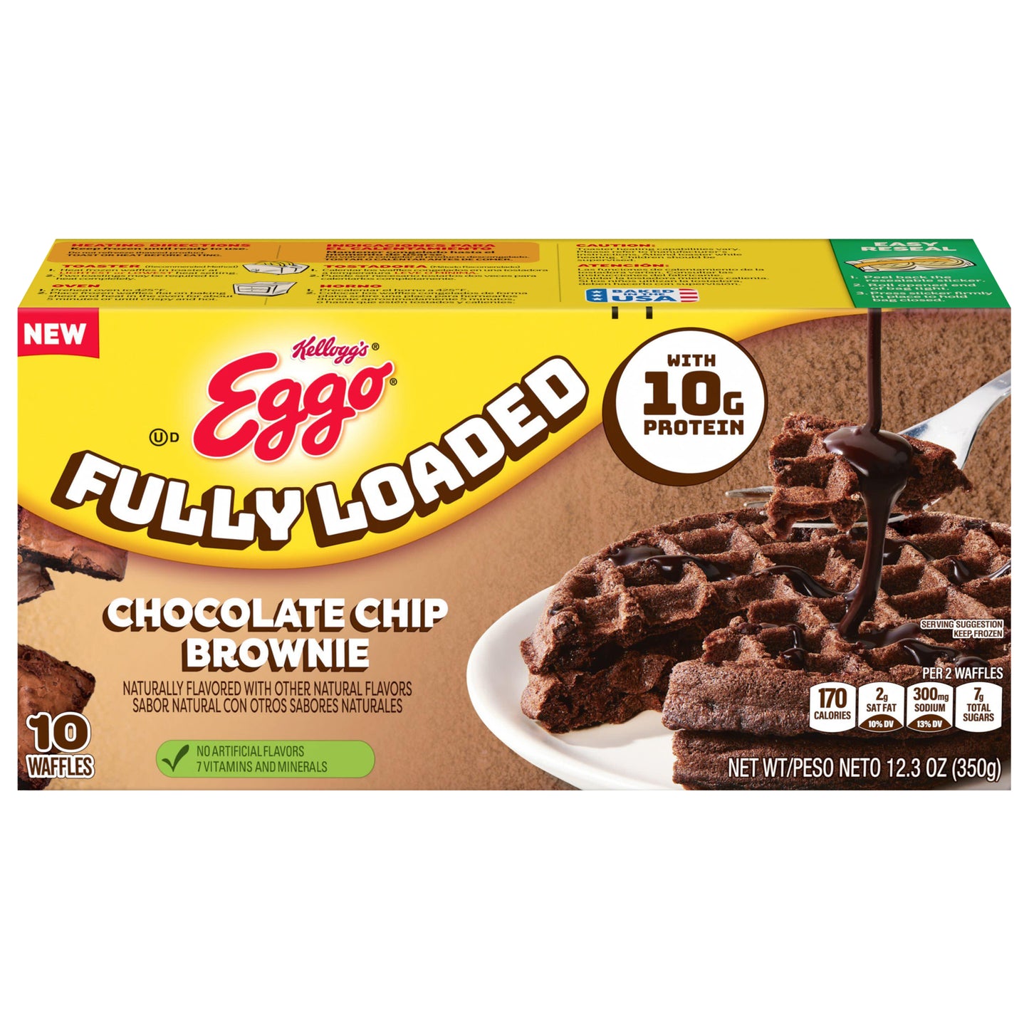 Eggo Waffles Fully Loaded Chocolate Chip Brownie 12.3oz