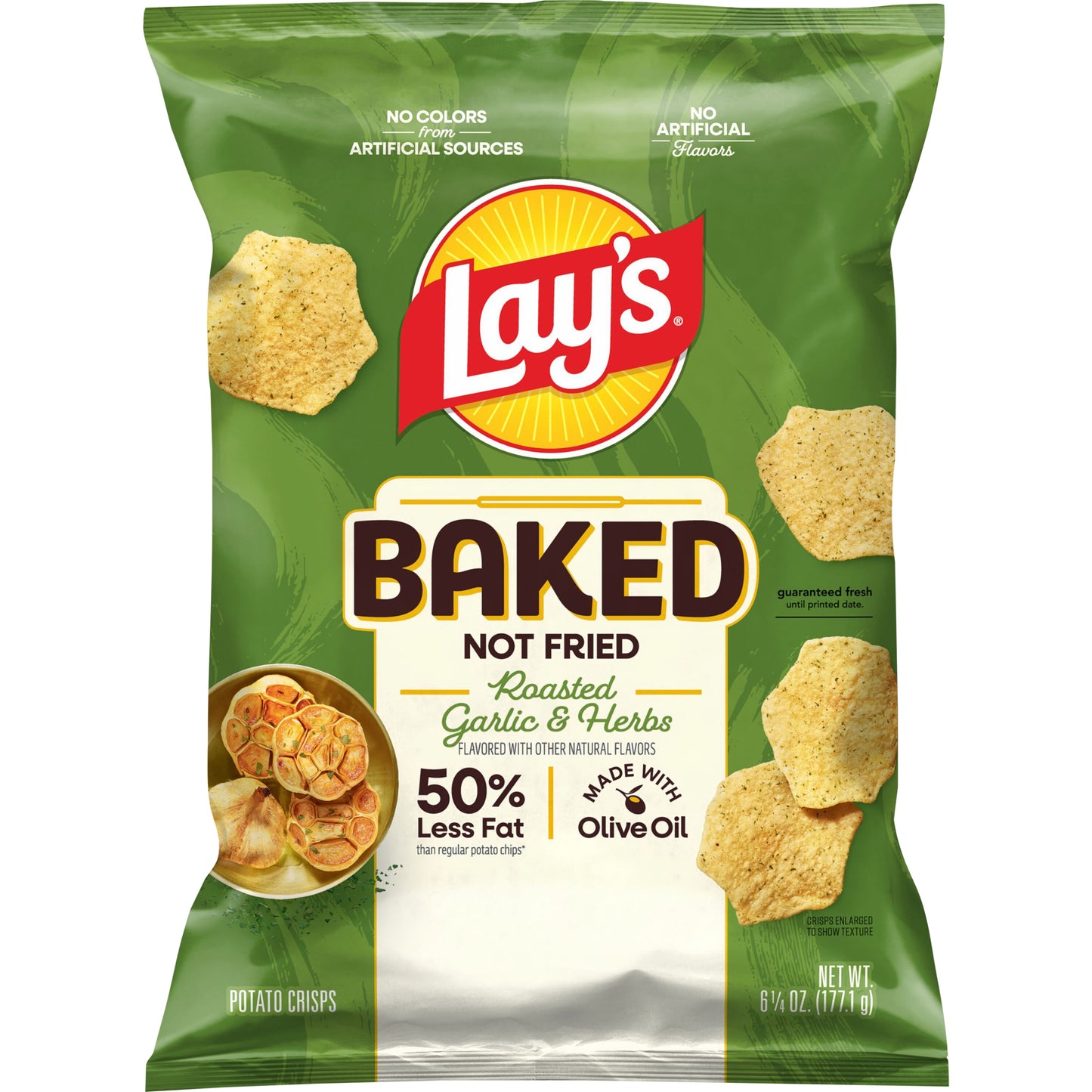 Lay's Baked Potato Chips Roasted Garlic & Herb, 6 1/4 Oz