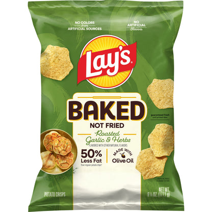 Lay's Baked Potato Chips Roasted Garlic & Herb, 6 1/4 Oz