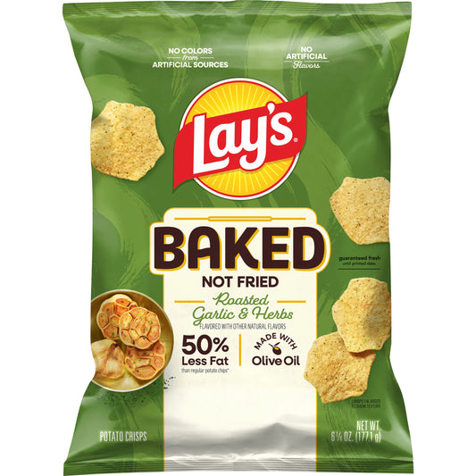 Lay's Baked Potato Chips Roasted Garlic & Herb, 6 1/4 Oz