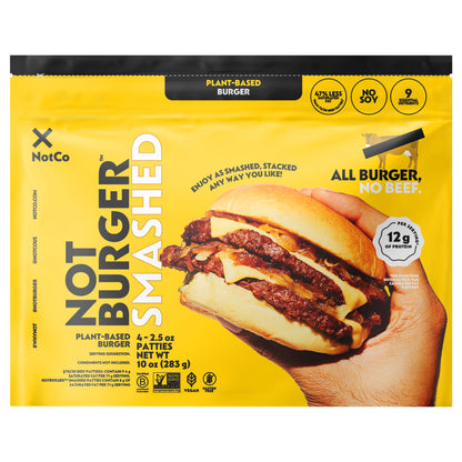 NotCo NotBurger Smashed Frozen Plant-Based Burger Patties, 4 ct Pouch