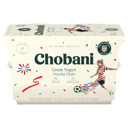 Chobani Non-Fat Plain Greek Yogurt 5.3oz 4ct