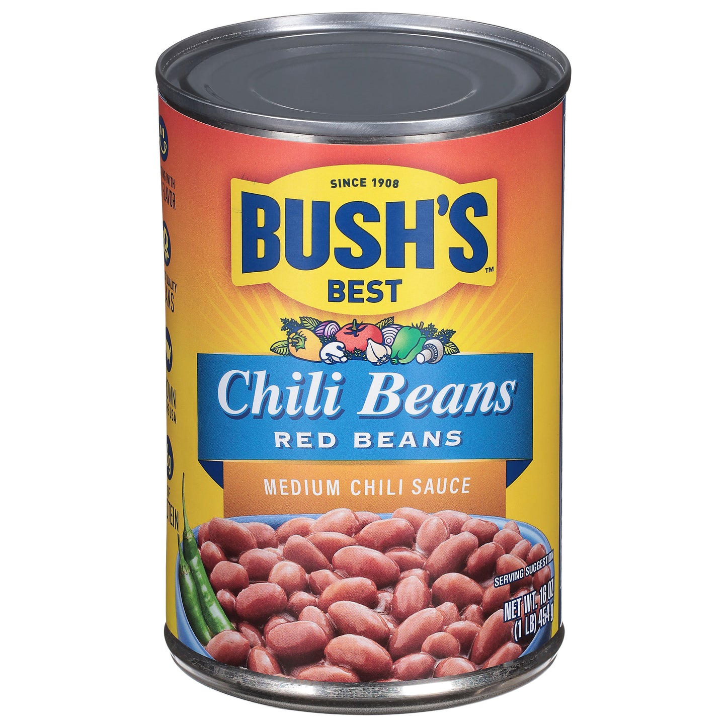 Bush's Best Chili Beans Medium Chili Sauce Red Beans 16 oz