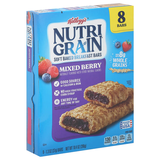 Nutri Grain Soft Baked Mixed Berry Breakfast Bars 8 - 1.3 oz Bars
