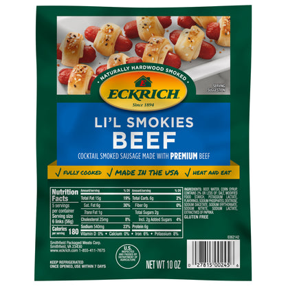 Eckrich Beef Li'l Smokies Cocktail Smoked Sausages, 10 oz