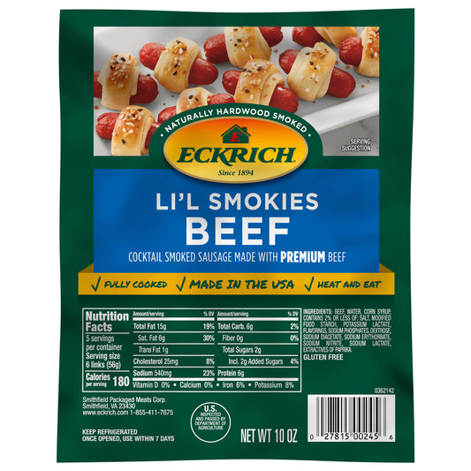 Eckrich Beef Li'l Smokies Cocktail Smoked Sausages, 10 oz
