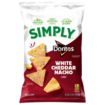 Doritos Simply Tortilla Chips White Cheddar Nacho, 5 1/2 Oz