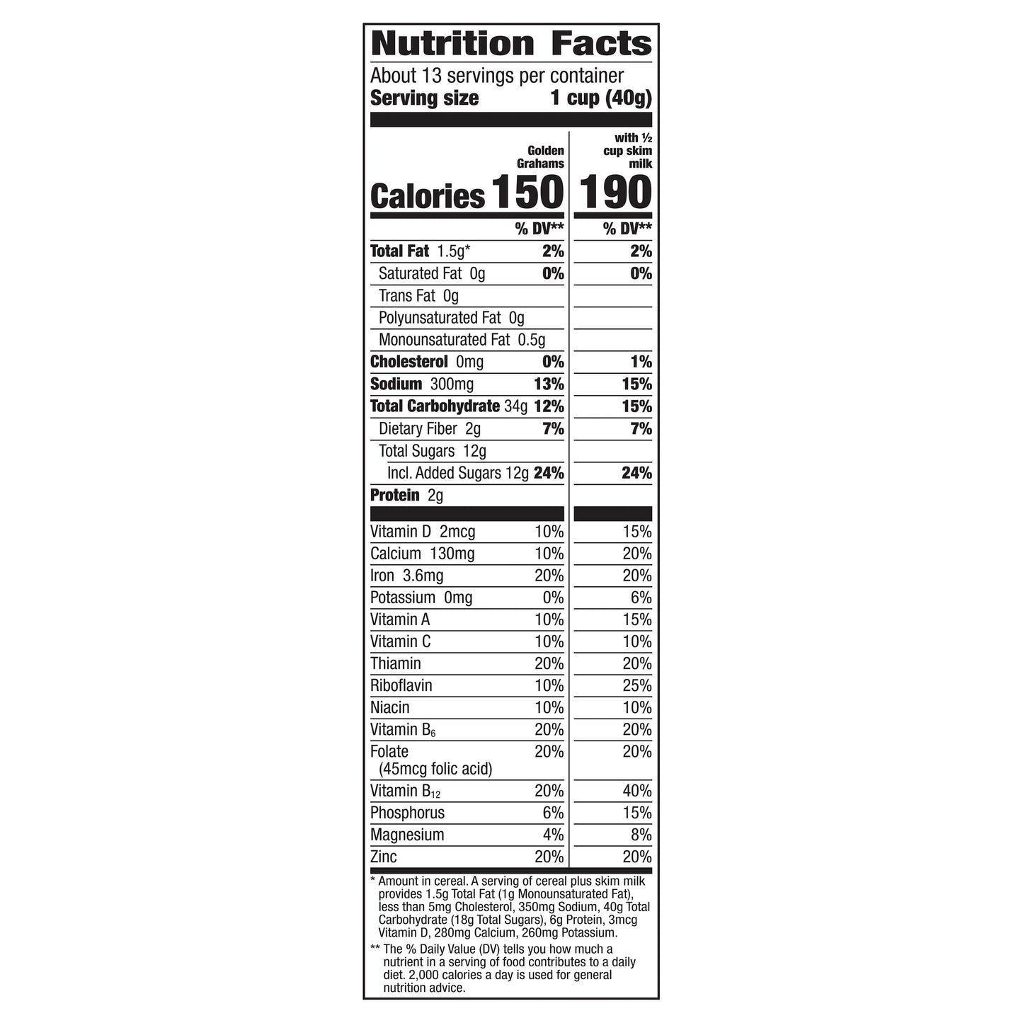 Golden Grahams Breakfast Cereal, Graham Cracker Taste, Whole Grain, Family Size, 18.9 oz