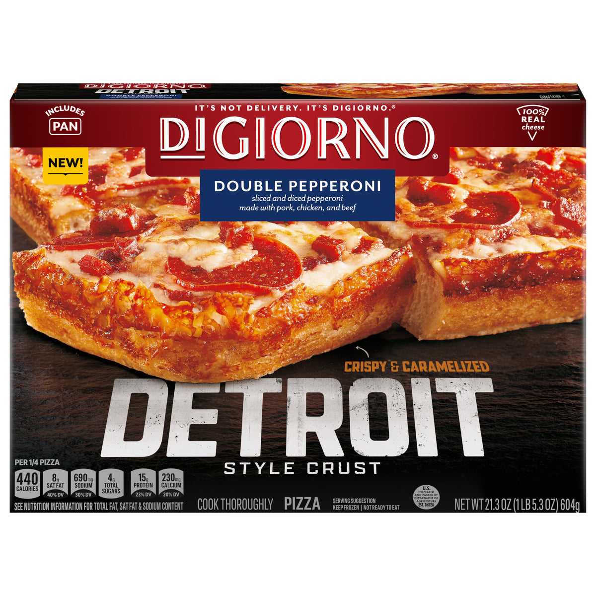 DiGiorno Detroit Style Crust Double Pepperoni Pizza 21.3 oz