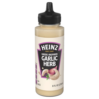 Heinz Greek-Inspired Garlic Herb Dipping Sauce, 1 Bottle, for Elevating Everyday Meals, No Artificial Dyes, 8 fl oz